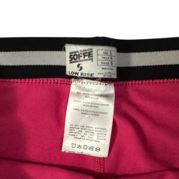 Soffe Hot Pink Abstract Capris Moisture Wicking Retro Athletic Art Large - Picture 2 of 4